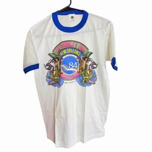 Vtg 1984 Louisiana Worlds Fair T-shirt S/S Medium White Mermaids History Rare